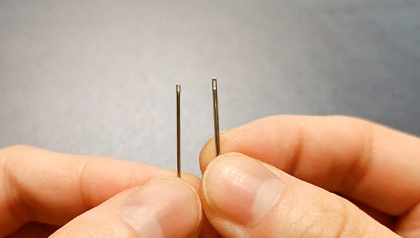 針穴に対して糸が太い